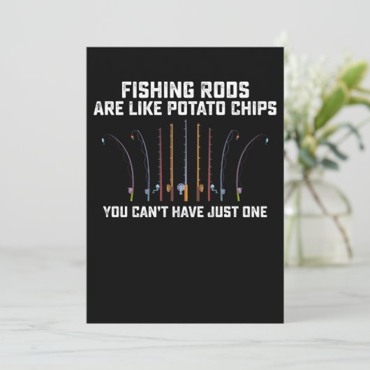 Invitation Les bâtonnets de pêche sont comme des chips de pom (Debout devant)