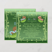 Invitation Les bébés afro-américains dans les pois de pois (Devant / Derrière)