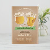 Invitation Les bébés brassent Twin Co-Ed Bier Baby shower (Debout devant)