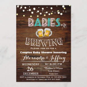 Invitation Les bébés sont en train de brasser Baby shower Inv