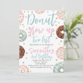 Invitation Les beignes grandissent Deux Fille Aquarelle Rapid (Debout devant)