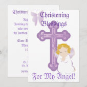 Invitation Les bénédictions de baptême de mon ange - Personna (Devant / Derrière)