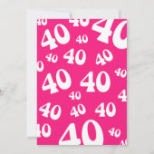 Invitation Les Big Four OH ! 40e anniversaire rose (Dos)