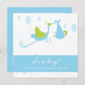 Invitation Les bleus layette mignons "c'est baby shower d'un (Devant / Derrière)