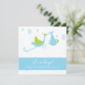 Invitation Les bleus layette mignons "c'est baby shower d'un (Debout devant)