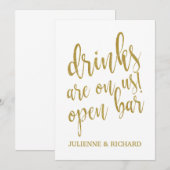 Invitation Les boissons sont offertes ! Panneau de bar de mar (Devant / Derrière)