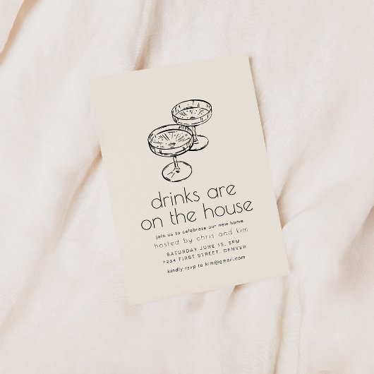 Invitation Les boissons sont sur l'Invitation House House Hou