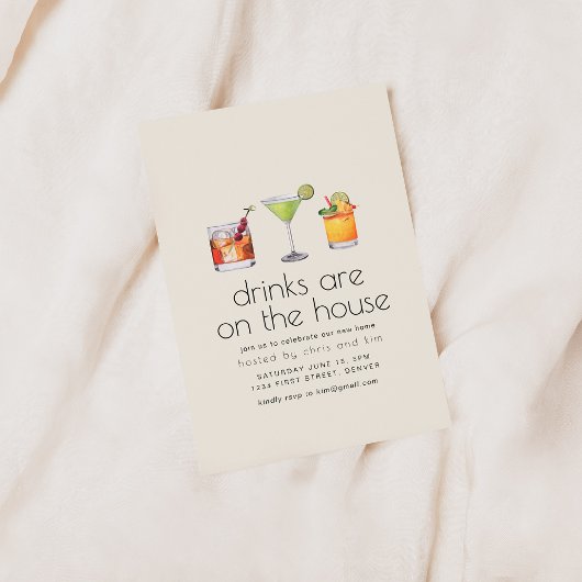Invitation Les boissons sont sur l'Invitation House House Hou