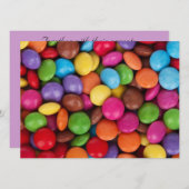 Invitation Les bonbons colorés (Devant / Derrière)
