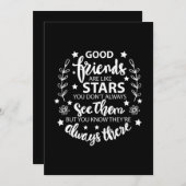 Invitation Les bons amis sont comme des étoiles (Devant / Derrière)