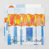 Invitation Les bougies de Hanoukka (Devant / Derrière)