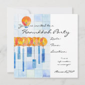 Invitation Les bougies de Hanoukka (Dos)