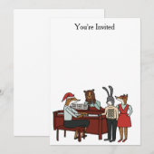 Invitation Les cantiques de Noël autour de l'invitation au pi (Devant / Derrière)