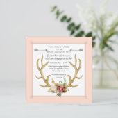 Invitation Les cerfs communs carrés Antler rougissent douche (Debout devant)