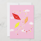 Invitation Les cerfs-volants dans le ciel rose C`est un Baby  (Dos)