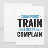 Invitation Les champions s'entraînent les perdants se plaigne (Devant / Derrière)