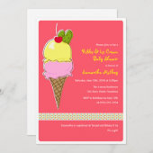 Invitation Les chatons et le Baby shower IceCream, c'est une (Devant / Derrière)