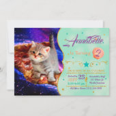 Invitation Les chats dans la pizza spatiale (Devant)