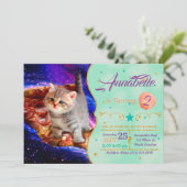Invitation Les chats dans la pizza spatiale (Debout devant)