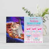 Invitation Les chats dans la pizza spatiale (Debout devant)