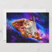 Invitation Les chats dans la pizza spatiale (Dos)