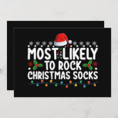 Invitation Les Chaussettes De Noël Les Plus Susceptibles De R (Devant / Derrière)