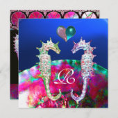 INVITATION LES CHEVAUX DE MER DANS AMOUREUX BEACH MARIAGE MON (Devant / Derrière)