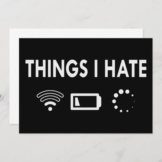 Invitation Les choses que je déteste (Devant / Derrière)