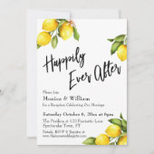 Invitation Les citrons aquarelle heureux après la typographie (Devant)