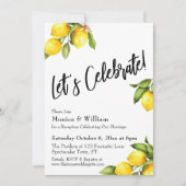 Invitation Les citrons d'aquarelle Fêtons la typographie (Devant)