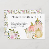 Invitation Les Citrouilles Aquarellés Apportent Un Livre | BA (Devant / Derrière)