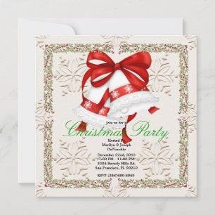 Invitation Les cloches d'argent de Noël COUPE Fête de Noël