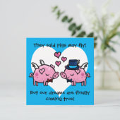 Invitation Les cochons de mariée homosexuelle peuvent voler f (Debout devant)