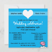 Invitation Les cochons de mariée homosexuelle peuvent voler f (Dos)