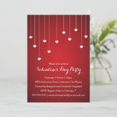 Invitation Les Coeurs blancs modernes du Red Valentines (Debout devant)