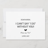 Invitation Les Coeurs d'Amour Serez-vous ma femme d'honneur (Dos)