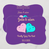 Invitation les coeurs de m. & mrs (Devant / Derrière)