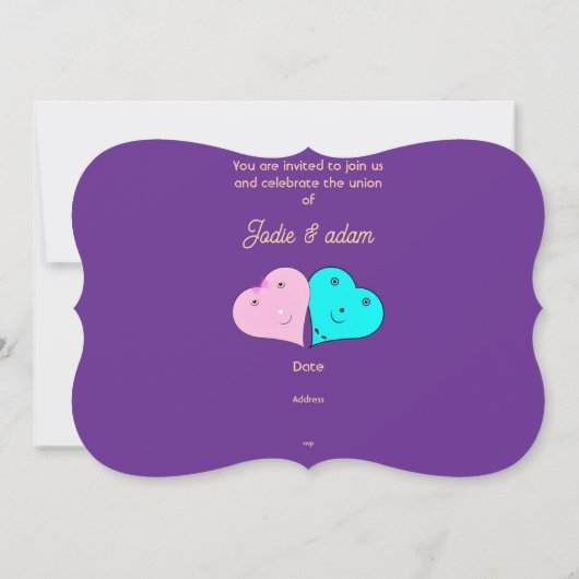 Invitation les coeurs de m. & mrs (Dos)