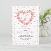 Invitation Les Coeurs Roses Serrent Un Petit Baby shower Amou (Debout devant)