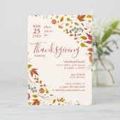 Invitation Les coins Citrouilles de la feuille d'automne de T (Debout devant)