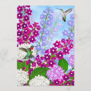 Invitation Les colibris dans la Fête de l'mariée des fleurs d