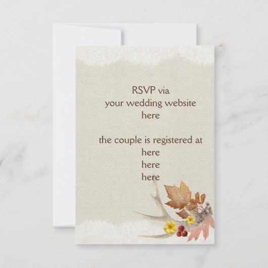 Invitation Les colliers d'automne sur Burlap (Dos)