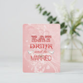 Invitation Les colombes mariages sur la pêche (Debout devant)