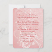 Invitation Les colombes mariages sur la pêche (Dos)