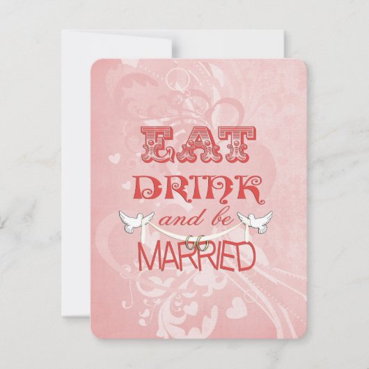 Invitation Les colombes mariages sur la pêche (Devant)