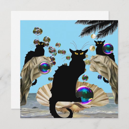 Invitation Les Conversations Noir et Botticelli Shell, (Devant / Derrière)