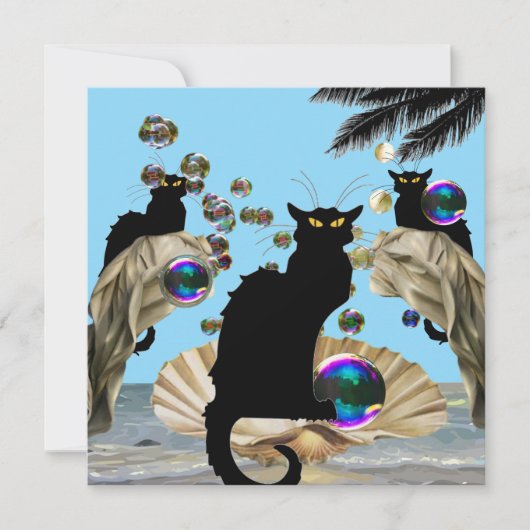 Invitation Les Conversations Noir et Botticelli Shell, (Devant)