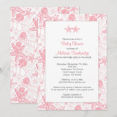 Invitation Les coquilles de mer roses Les étoiles de mer Les (Devant / Derrière)