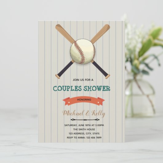 Invitation Les couples de baseball se font inviter (Debout devant)
