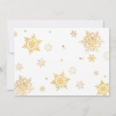 Invitation Les couples de Noël baby shower de flocons d'or (Dos)